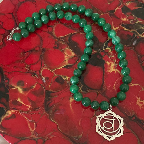 Green onyx heart chakra Necklace