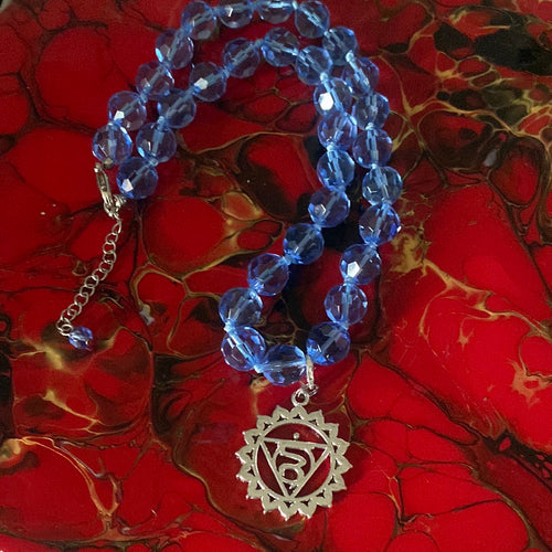 Crystal blue sacral chakra necklace & pendant