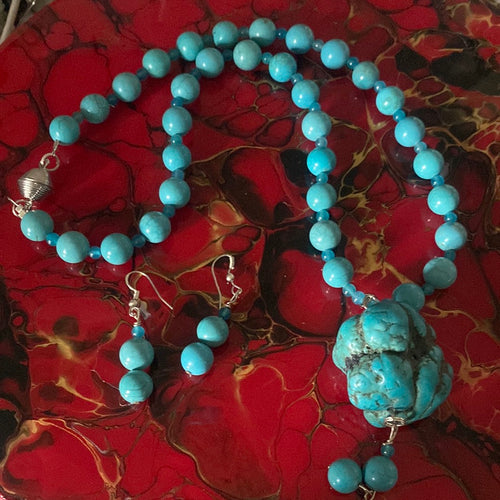 Turquoise stone Necklace set
