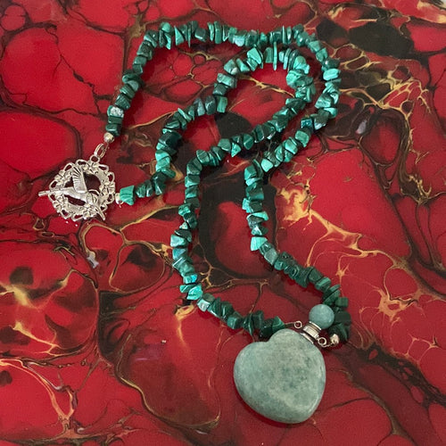 Aromatherapy Malachite bottle Necklace