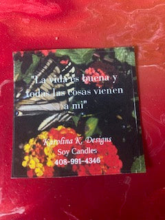 Natural Handmade Soybean wax candle  Vela de cera de soja natural hecha a mano