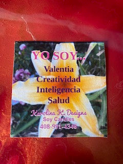 Natural Handmade Organic Soybean wax candle  /  Velas de cera de soja organica hechas a mano